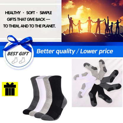 3 Pairs Heavy Duty Cotton Trekking Socks Men Non Slip