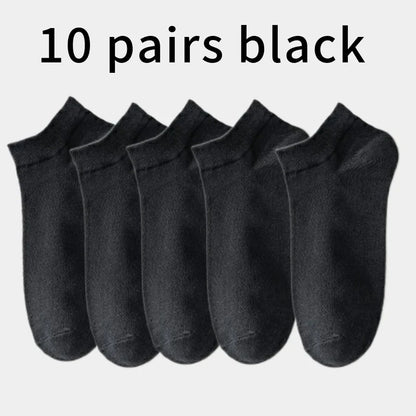 Men's Breathable Cotton Ankle Socks Comfortable Summer Low Cut Casual Socks 10 Pack