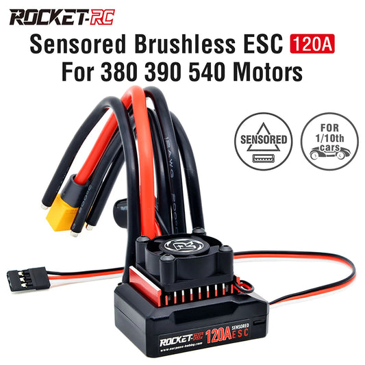 Rocket-RC 120A Sensored Brushless ESC for 1/10 RC Cars Default Title