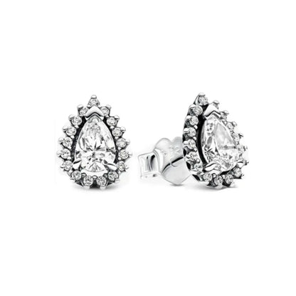 Hot Selling 925 Silver Square Leaf Sun and Moon Shaped Earrings Perfect Gift for European Women P1948