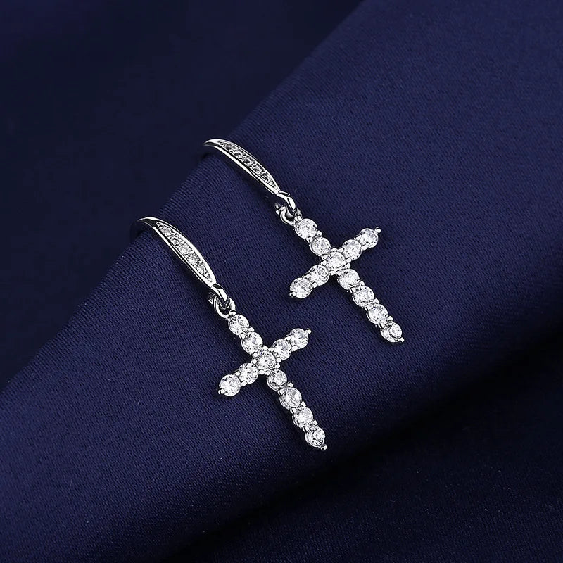 Sterling Silver CZ Crystal Plant Stud Earrings for Women and Teens