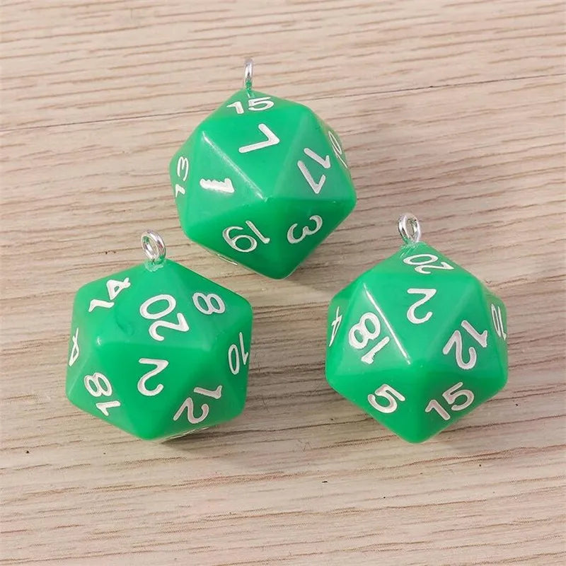 Vibrant 3D Dice Charms Set for DIY Jewelry Making and Creative Accessories