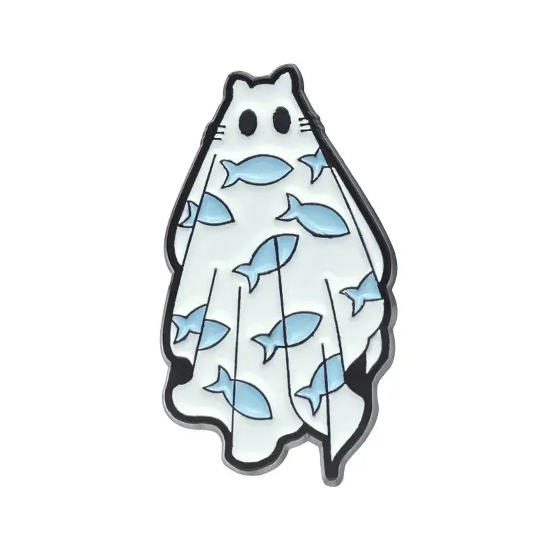 Cute Fashion Ghost Enamel Pins Brooch Set for Accessories Light Yellow Gold Color CHINA