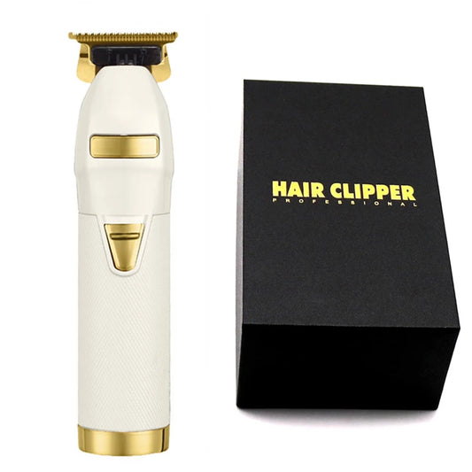 Zero Gaped Professional Titanium Alloy Hair Clipper Rechargeable Barber Trimmer for Men Fast Charging Wet and Dry Haircuts