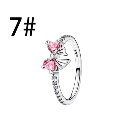 925 Sterling Silver Colorful Butterfly Heart Charms for Women DIY Jewelry Pendants Rings Earrings Bracelets