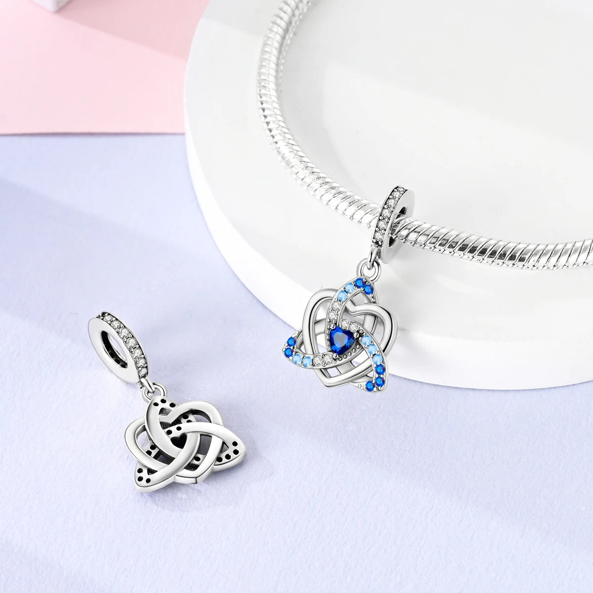 CharmBeads 925 Silver Blue Series DIY Bracelet Charms Top Rated Fashion Pendants