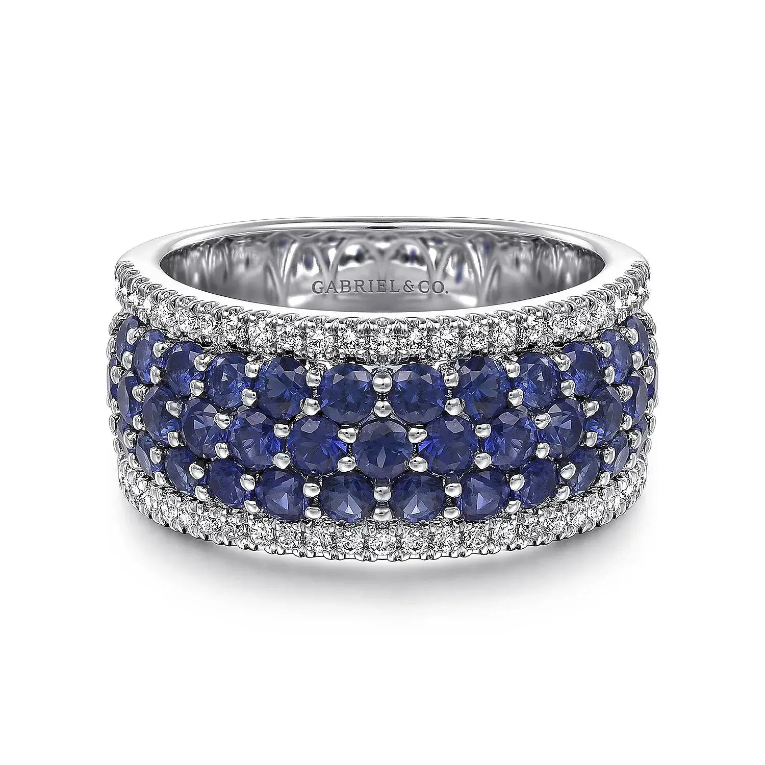 Luxury Silver Color Round Ring for Women with Blue Stones Fashion Jewelry Silver