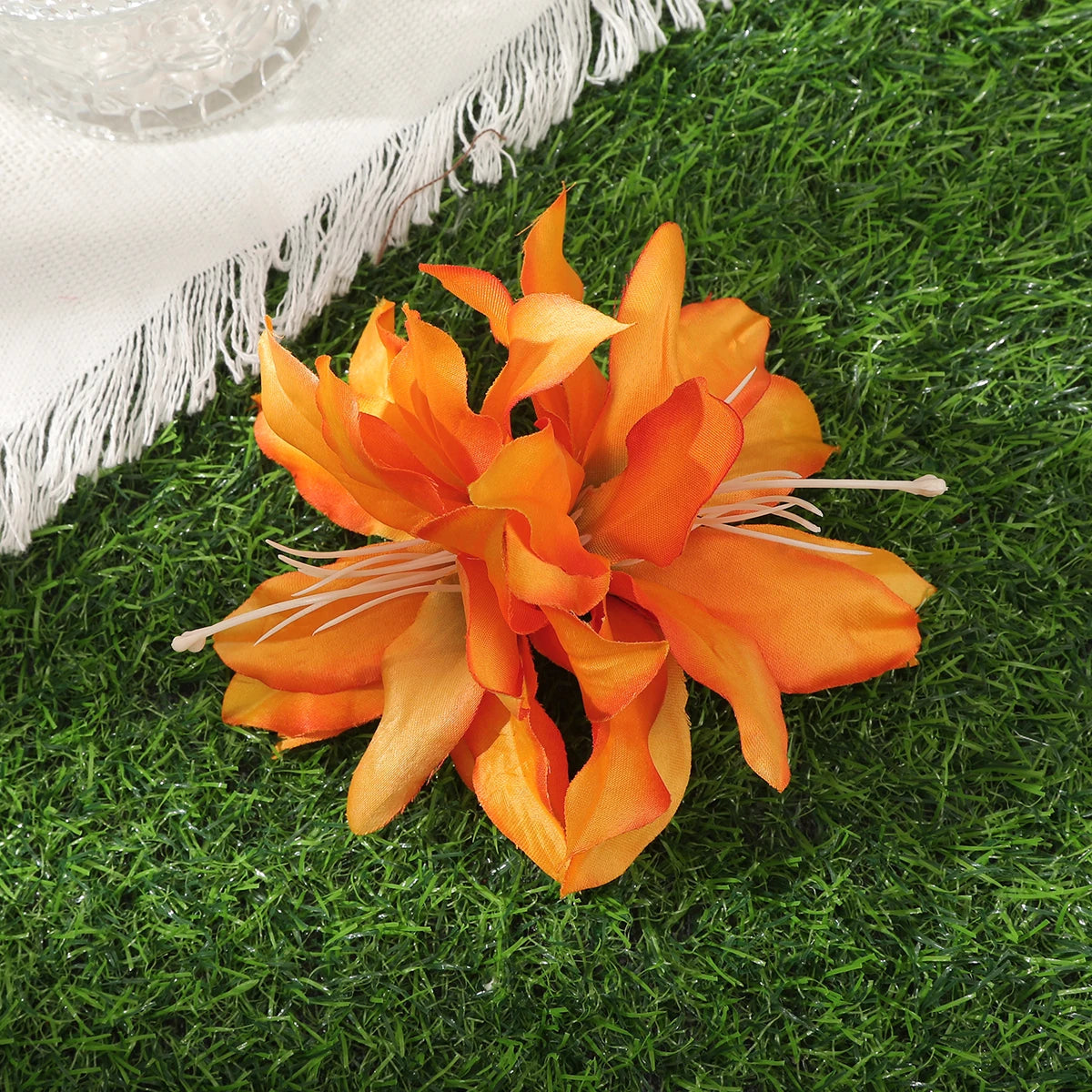 Bohemian Orchid Flower Hair Clips for Women Bridal Beach Wedding Hair Accessories