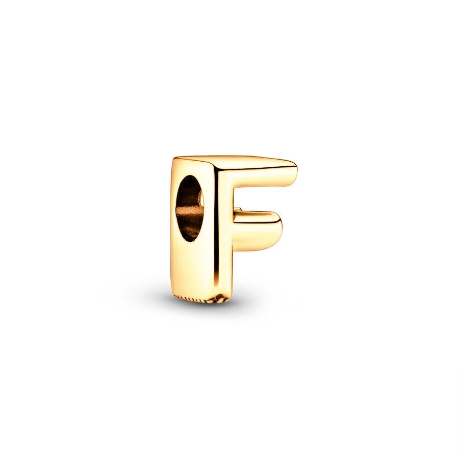 Gold Plated A To Z Alphabet Charm Beads For 925 Bracelet