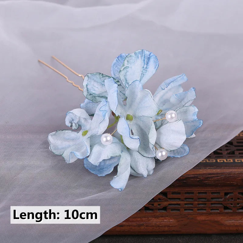 Elegant Rose Flower U-Shaped Hairpins for Wedding Brides and Women