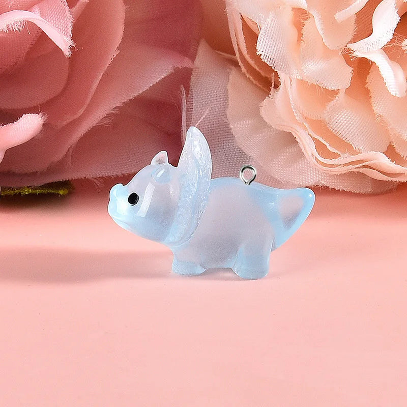 Luminous 3D Dinosaur Charms Resin Pendants for DIY Jewelry Making