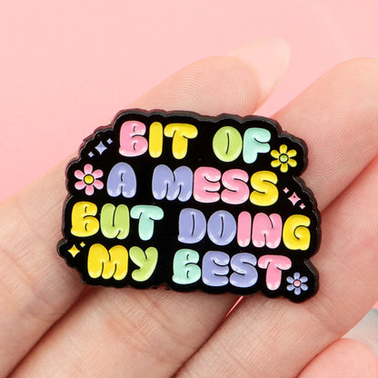 Train Skeleton Enamel Pin Funny Quote Brooch Badge for Clothes Bags Yoga Jewelry Gift for Friends