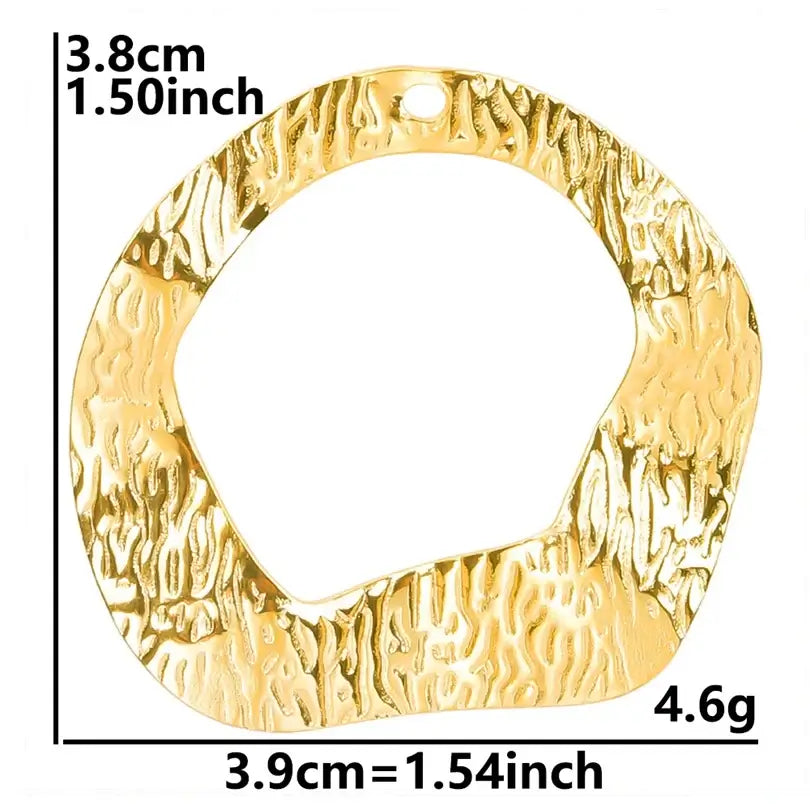 4Pcs Lot Stainless Steel Geometric Hammered Heart Dangle Charms for DIY Jewelry Making S1025-G