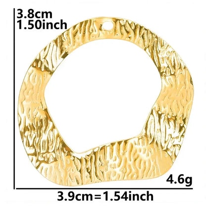 4Pcs Lot Stainless Steel Geometric Hammered Heart Dangle Charms for DIY Jewelry Making S1025-G