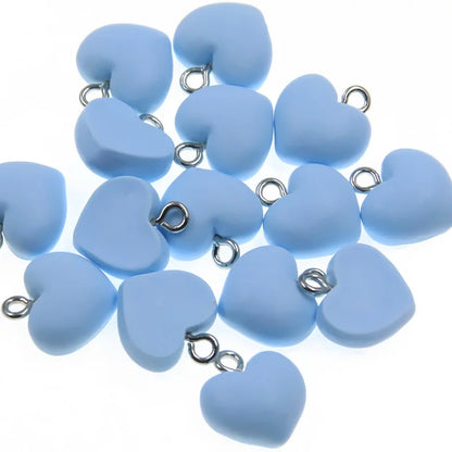 Sweet Bell 9 Color Resin Heart Charms Set for DIY Jewelry and Accessories