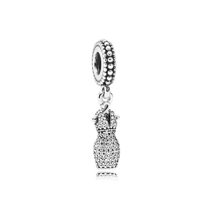 Exquisite 925 Silver Leaf Beads with Honey and Durian Pendant for European Original Bracelets DIY Jewelry