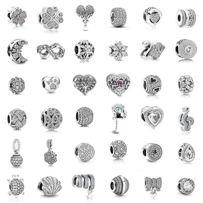 European Zircon Charm Beads 925 Silver Pendant Necklace for Women Gift