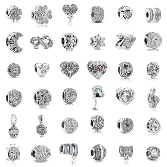 European Zircon Charm Beads 925 Silver Pendant Necklace for Women Gift