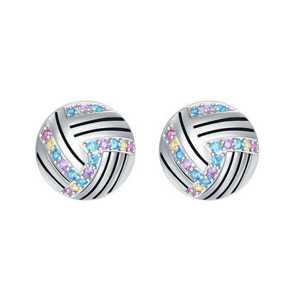 Original 925 Sterling Silver Sports Ball Charms Earrings Beads Pendants for Bracelet Necklace Jewelry Gift