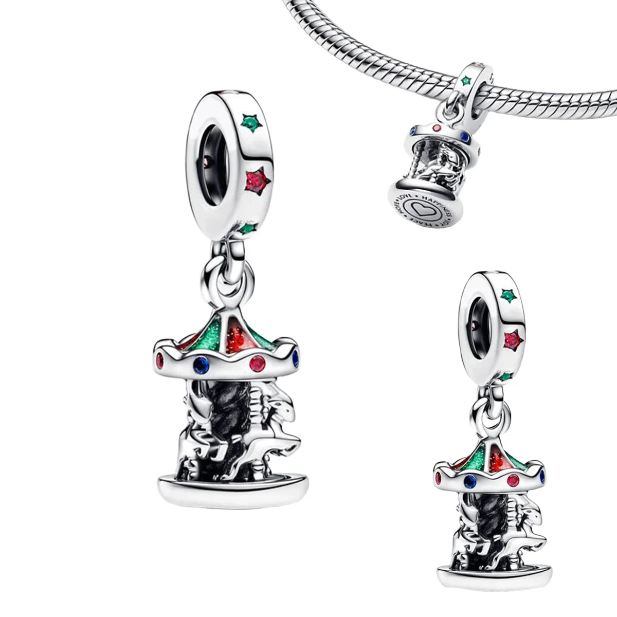 Original 925 Sterling Silver Blue Zircon Space Charms Aircraft Planet Astronaut Beads for DIY Necklace and Bracelet Jewelry Gift
