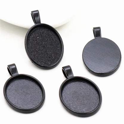 Antique Finish Cameo Cabochon Bracelet Setting Trays in Gold Silver Bronze and Rhodium 10 Pack
