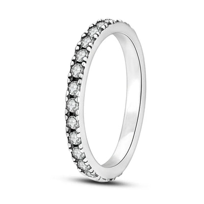 Silver Plated Luxury Stackable Ring with Infinite Flower Daisy Design for Women Engagement and Wedding Parties AKTR006