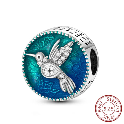Glowing Firefly Butterfly Charm Bead 925 Sterling Silver Pendant for Bracelets KTC268