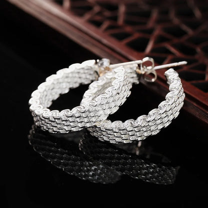 925 Sterling Silver Charm Stud Earrings For Women Party