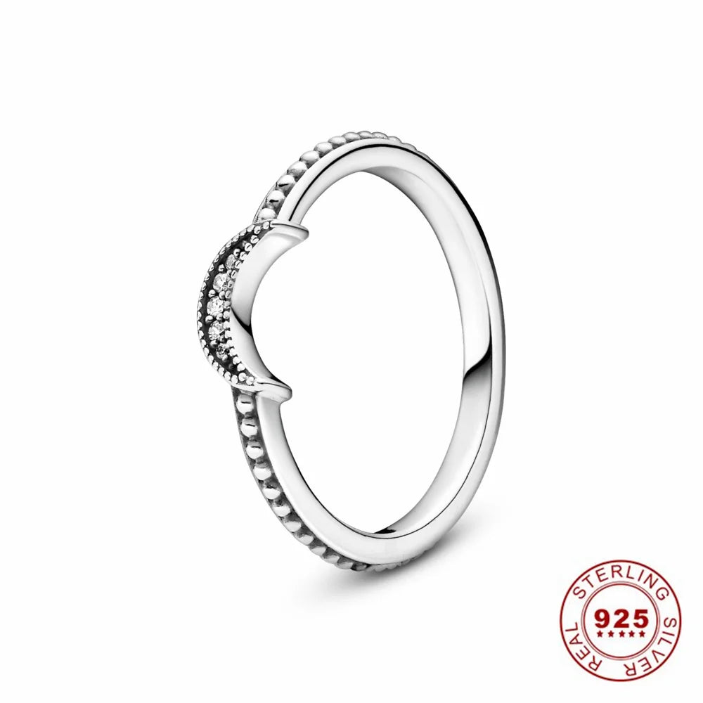Crown 925 Sterling Silver Stackable Ring with Shiny Rose Gold Zircon for Women Perfect for Weddings and Parties PAR318