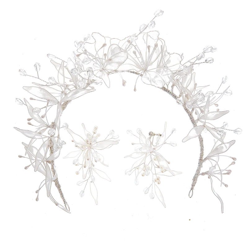Crystal Blossom Bridal Hairband Handmade Wedding Headpiece for Women