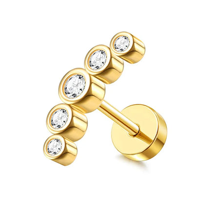 Drperfect Surgical Steel Butterfly Flower Cartilage Stud Earrings for Women with Screw-Back Design