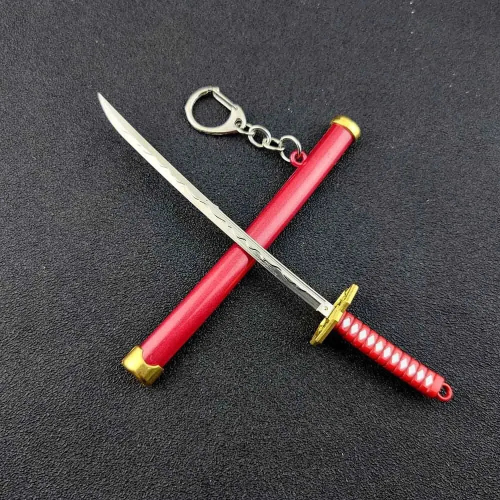Mini Zoro Samurai Sword Keychain Top Rated Anime Accessory for Cosplay and Gifts K769-red