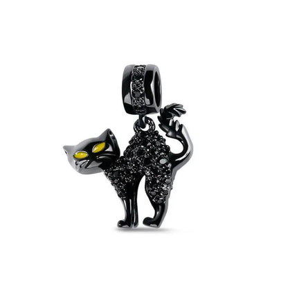Exquisite 925 Silver Cat Claw Pendant Beads with Safety Chain for European Bracelets B2607