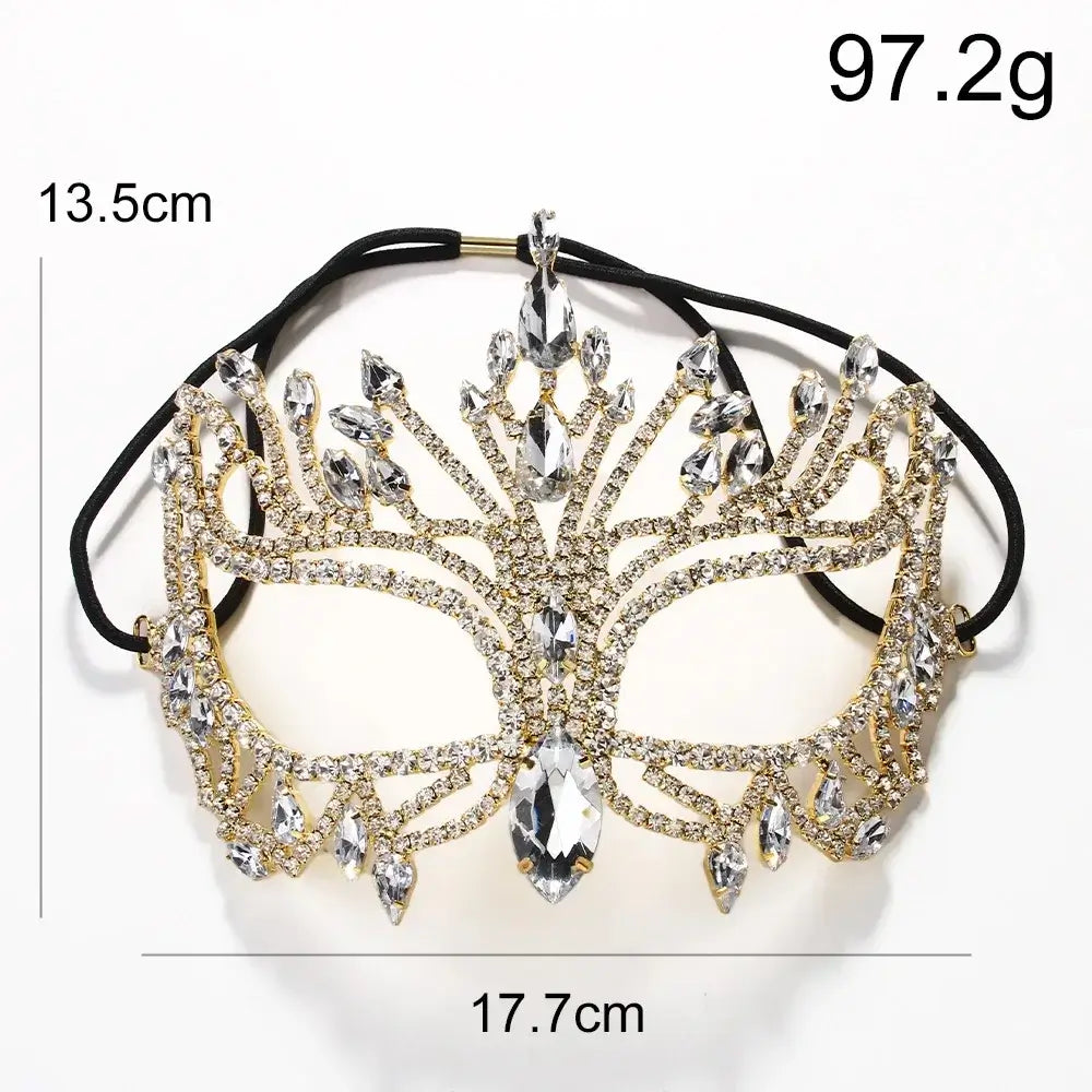 Stonefans Eye Hollow Rhinestone Mask Veil for Cosplay and Dance