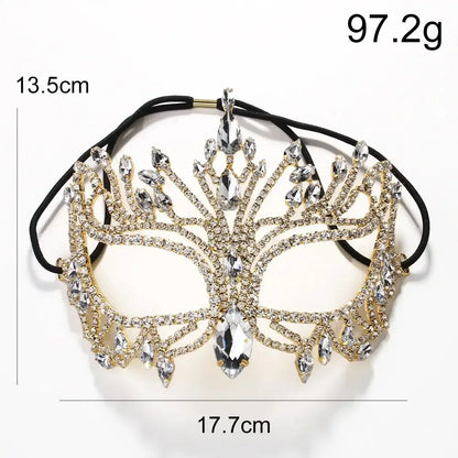Stonefans Eye Hollow Rhinestone Mask Veil for Cosplay and Dance