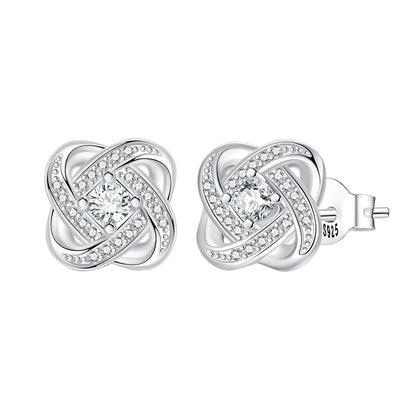 925 Sterling Silver Skull Pumpkin Cross Hoop Earrings Sparkling Zircon Glamorous Women Jewelry