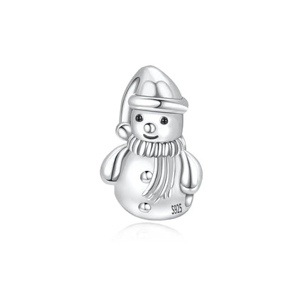 925 Sterling Silver Christmas Charms Set Santa Claus Reindeer Snowflake Beads for Necklace and Bracelet DIY Fine Jewelry Gifts