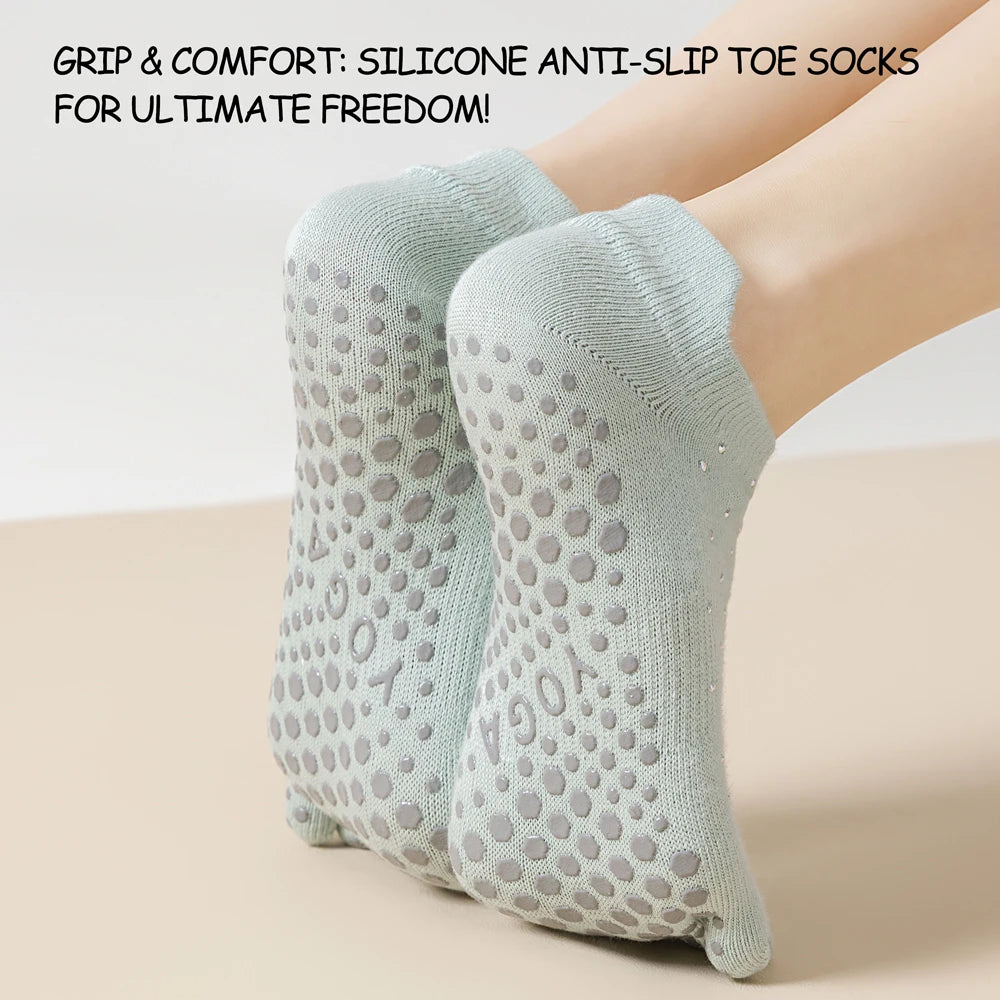 Celebrity Loved Womens Rhinestone Grip Yoga Toe Socks