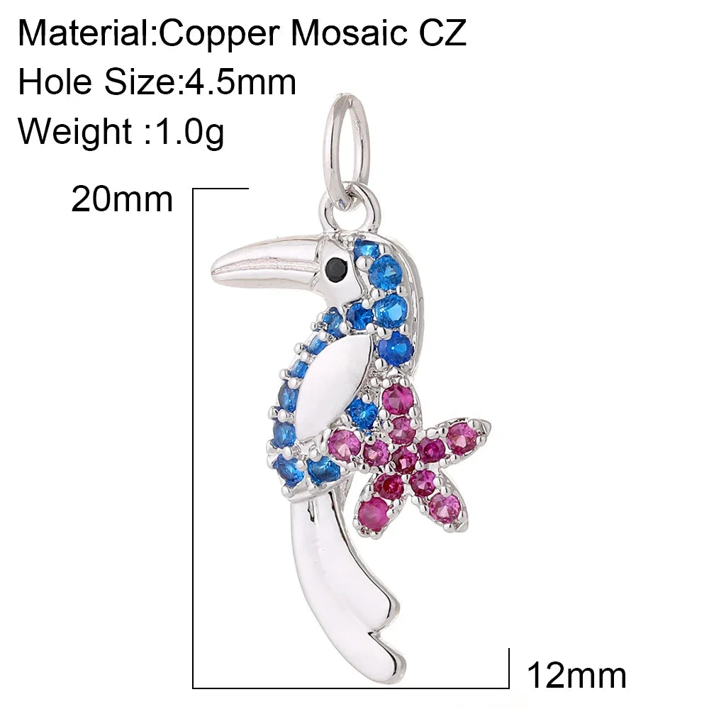 Charming Gold Moon Flower Bird Pendant for DIY Jewelry Making