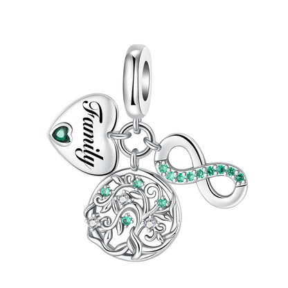 Sparkling Birthstone Heart Charm 925 Sterling Silver Pendant Bead for Mom DIY Jewelry Gift