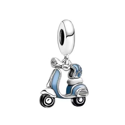 925 Silver Travel Globe Airplane Charm For Bracelet