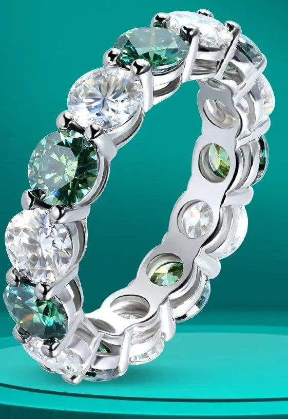 Knobspin D VVS1 Moissanite Rings for Women - Colorful Lab-Grown Diamond Jewelry