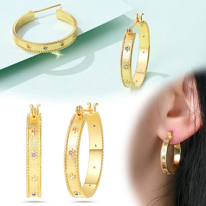 Elegant 925 Silver Twist Zircon Hoop Earrings for Women - Ideal Engagement or Birthday Gift