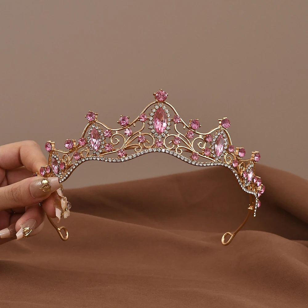 Princess Queen Vintage Baroque Crystal Tiara for Women Bridal Wedding Party Jewelry