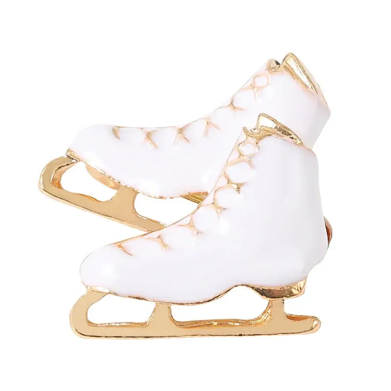 Custom Ice Skating Shoe Brooches in Black White Red - Enamel Pin Gift XZ6317