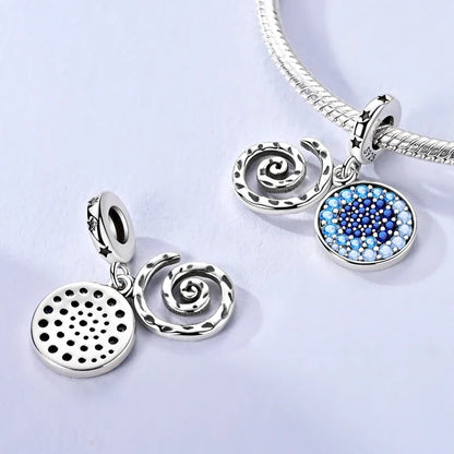 Sterling Silver Cat and Flower Heart Charm for DIY Bracelet Jewelry KTC1661