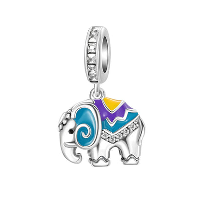 925 Sterling Silver Colorful Elephant Animal Charms for DIY Jewelry Necklace Bracelet Gifts