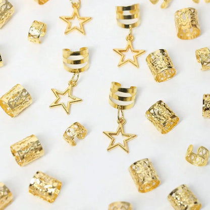 36pcs Star Hair Rings Braiding Cuffs Accessories for Dreadlocks and Braids