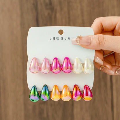 10 Piece Irregular Shaped Lightweight Women's Earring Set C Shaped and Teardrop Perfect for Daily Wear and Parties