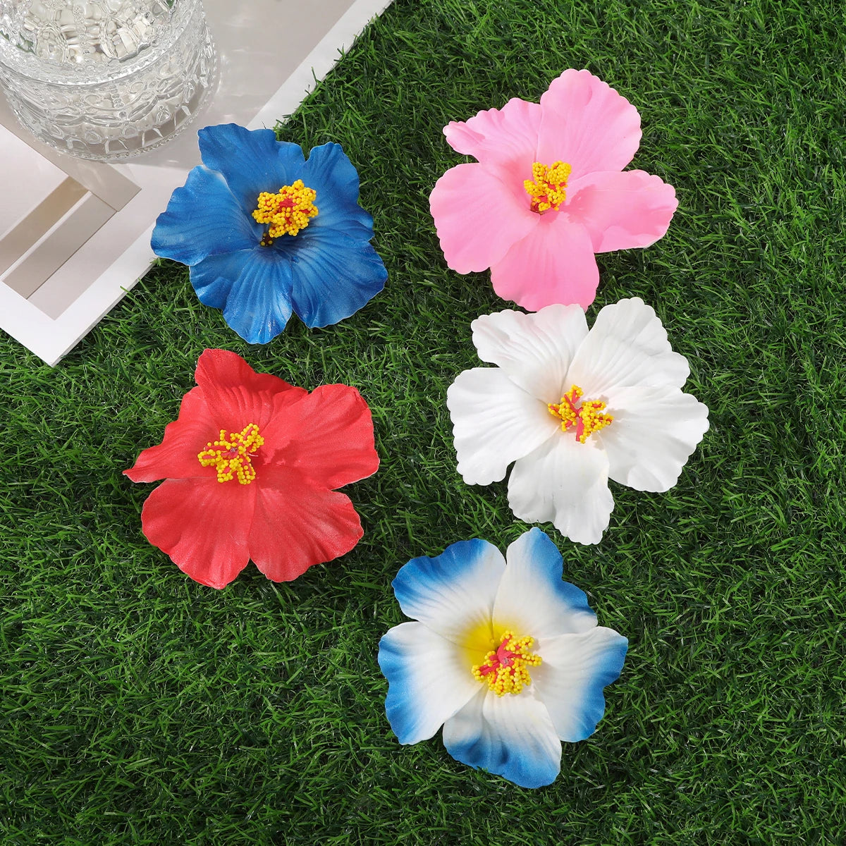 Awaytr Hawaiian Flower Hair Clip for Women and Girls - Romantic Bohemian Floral Side Bangs Accessory